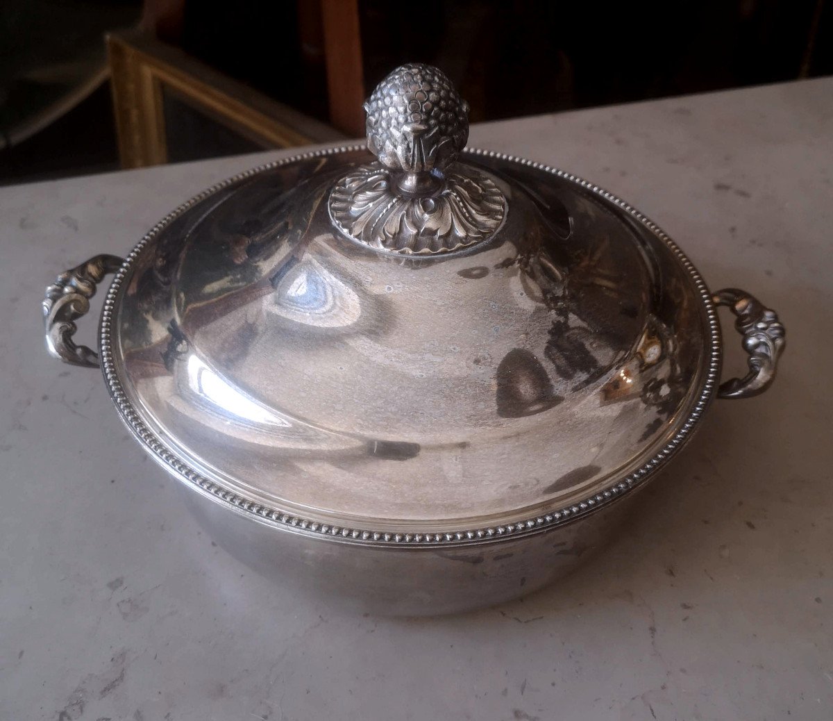 Nineteenth Silver Metal Vegetable Dish