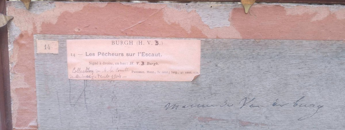 "the Scheldt Fishermen" By H. Van Der Burgh. 19th Century Dutch School-photo-2
