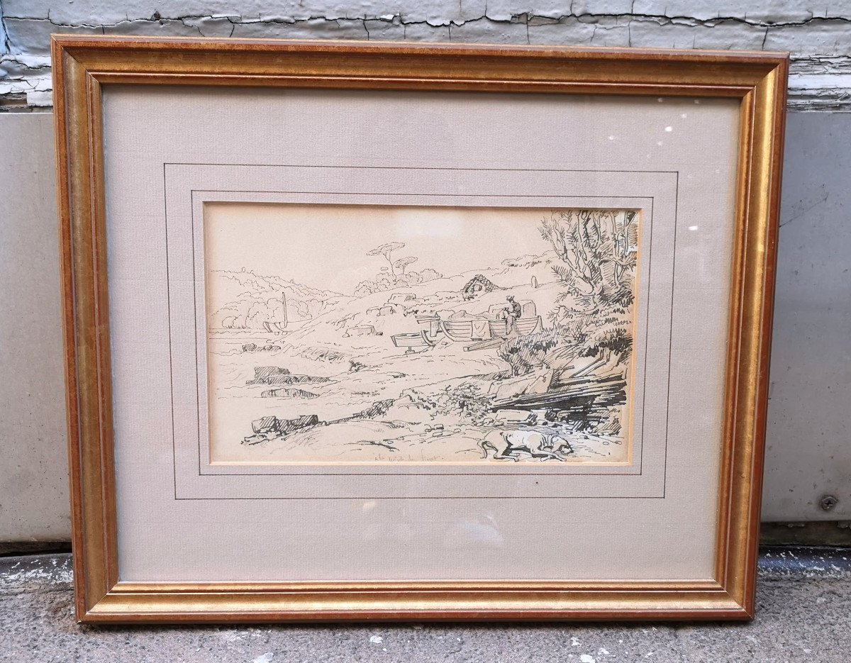 19th Century Provençal Landscape Drawing