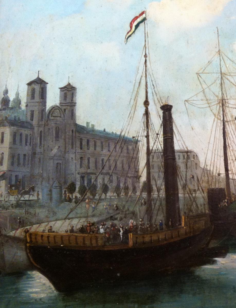 "Bateaux à vapeur dans un port d'Europe Centrale"-photo-3