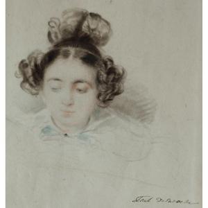 Delaroche Paul, Pencil And Pastel Drawing Portrait XIXth