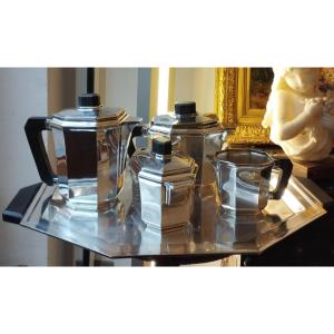 Art Deco Silver Metal Coffee And Tea Service Rb