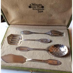 Dessert Cutlery Service In Sterling Silver Nineteenth