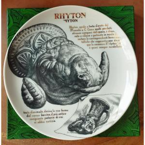 Rhyton Plate In Screen-printed Porcelain By Piero Fornasetti