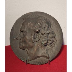 David d' Angers Médaillon bronze Portrait de Charles de Lasteyrie 1833