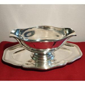 XIX Silver Gravy Boat, Goldsmith Sf Neck Brace Hallmark