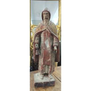 Saint Anthony Wood Sculpture? Saint Gildas? 39cm
