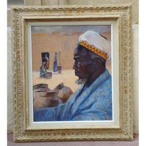 Portrait Orientaliste huile sur toile XX