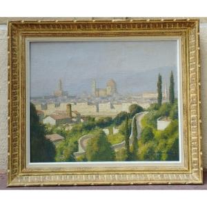 Pierre Ladureau  " Florence le matin  "huile sur toile