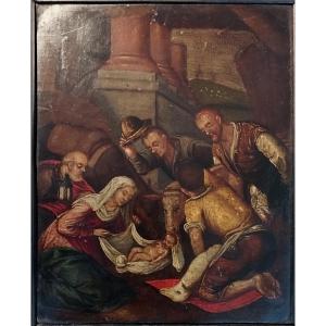 Nativity Oil On Copper Late 17th Early 18th Century