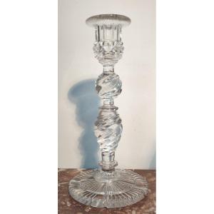 19th Century Cut Crystal Candlestick 