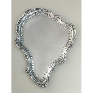 Silver Serving Tray By Goldsmith Veyrat, 19th Century