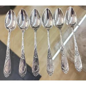 Set Of 6 Small Silver Spoons 800  Germany 