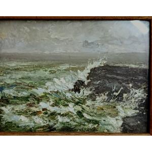 Jan Starace "sables-d'olonne" Oil On Cardboard XX