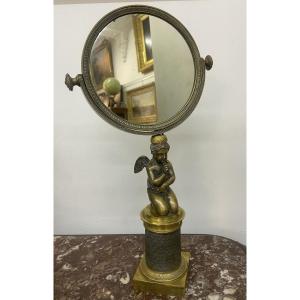 Miroir de table psyché en bronze XIX