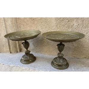 Paire de coupes en bronze Napoleon III
