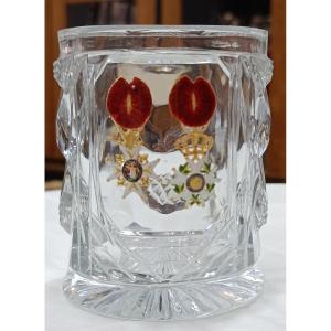 Crystal-ceramic Goblet Decorated With The Royal Order Of Saint Louis And The Legion Of Honour