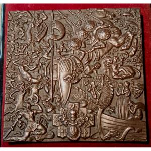 R. Delamarre Copper Plaque Legends Of France