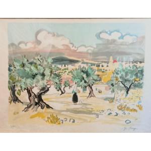 Yves Brayer Provençal Landscape Lithograph