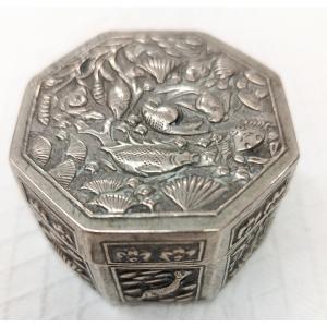 Silver Hexagonal Box China XIX