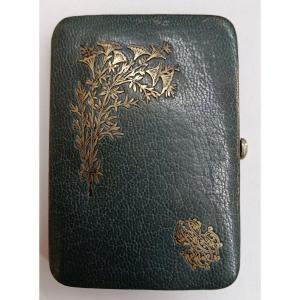 Carnet de Bal cuir et argent XIX