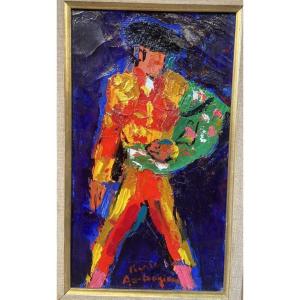 Pierre Ambrogiani « Matador rouge » tableau acrylique sur toile