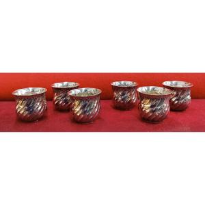6 19th-century Silver Liqueur Glasses