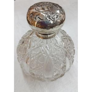 Flacon en Cristal et Argent" Anges " Grande - Bretagne  Chester XIX