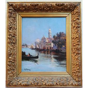 Raymond Allègre Venise huile sur panneau XIX