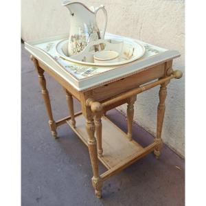 Meuble de toilette enfant Sarreguemines début XX