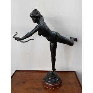 Alexandre Falguière, "diane The Huntress," Bronze, 19th Century