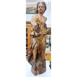 "saint" 17th/18th-century Wooden Sculpture