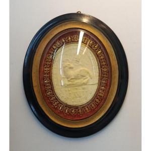 "agnus Dei" Reliquary In An Oval Medallion, 19th Century