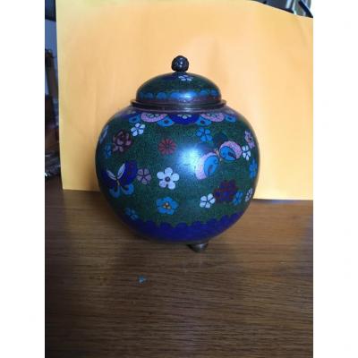 Cloisonne Enamel Covered Pot