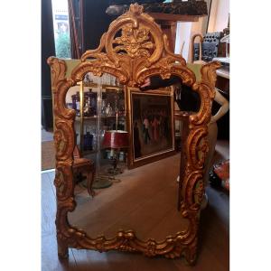 Louis XV Style Mirror Stuck Gilded And Painted Wood Mid Twentieth