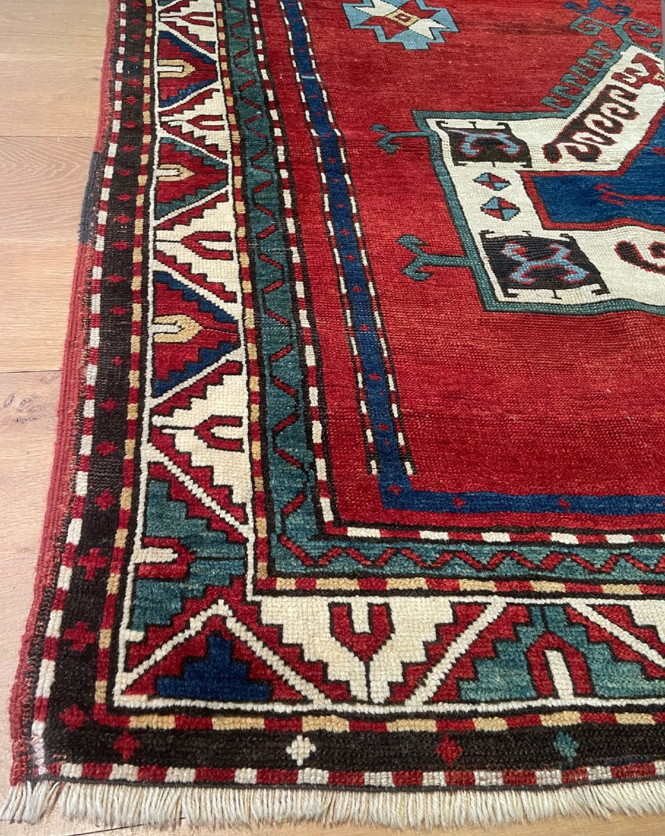 Antique "kazak" Rug 230cm X 157cm-photo-3