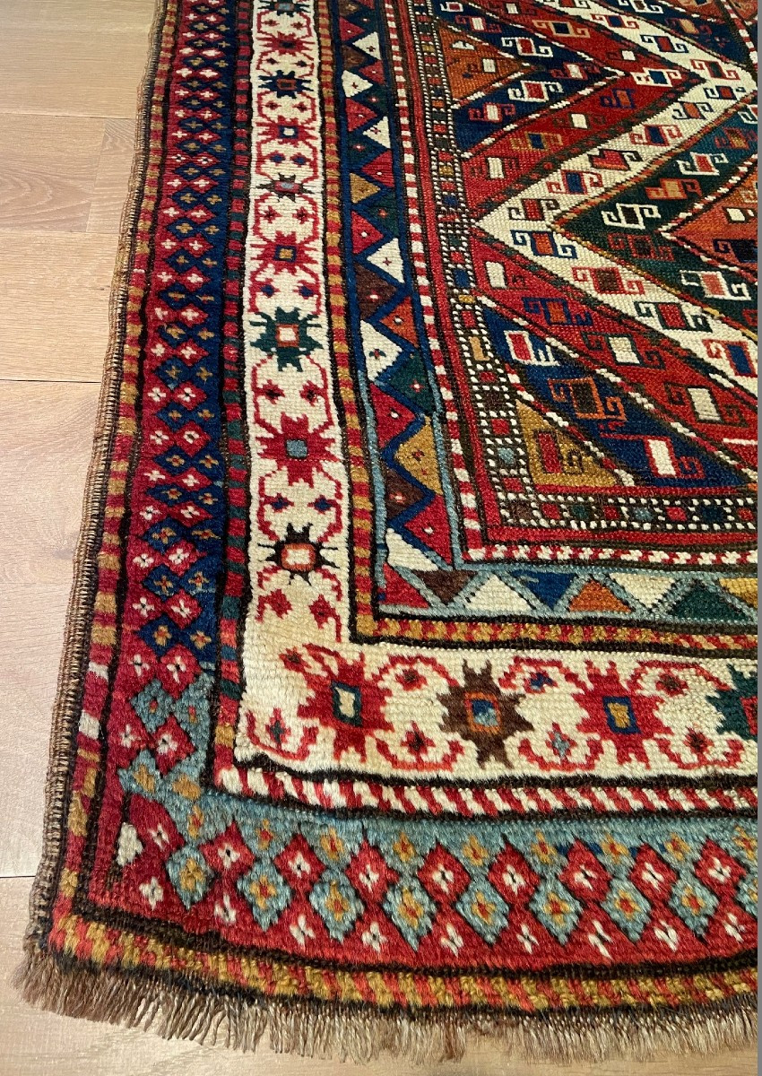 Antique "kazak" Rug 233cmx135cm-photo-3
