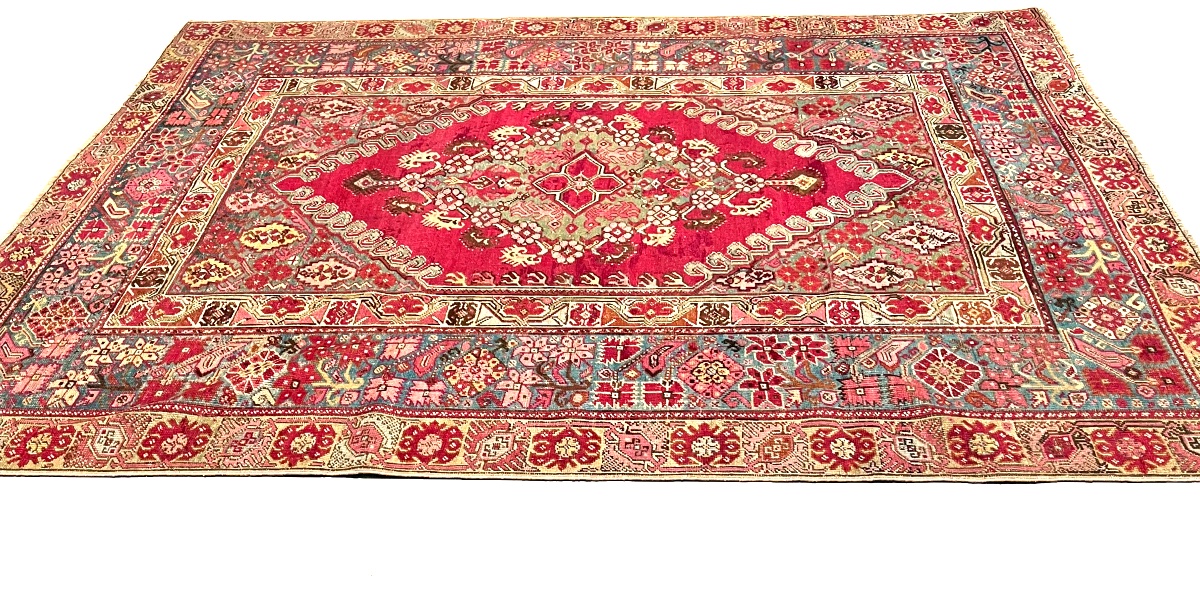 Antique Turkish Rug "yordès" 226cm X 181cm-photo-3
