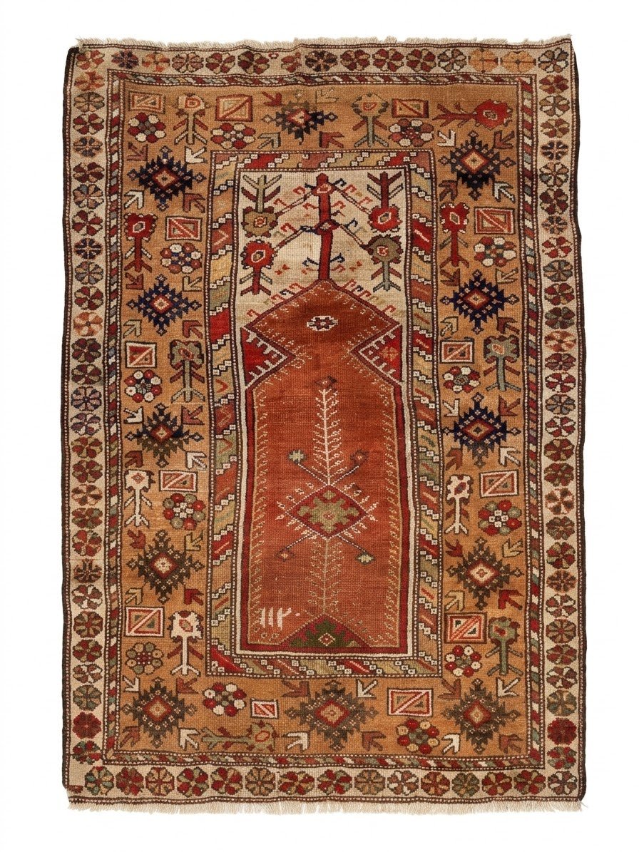 Antique Turkish Melas Rug, Early 19th Century