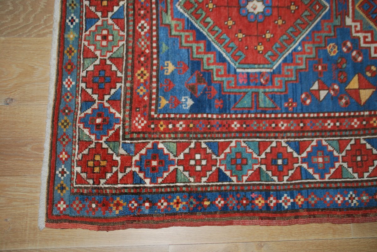 Old Carpet "kazak" 212cmx122cm-photo-3