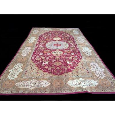 trés grand tapis "Agra"XIXème , 7mX4m