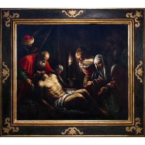 La Déposition Du Christ. Atelier De Francesco Bassano (vers 1549 - 1592)