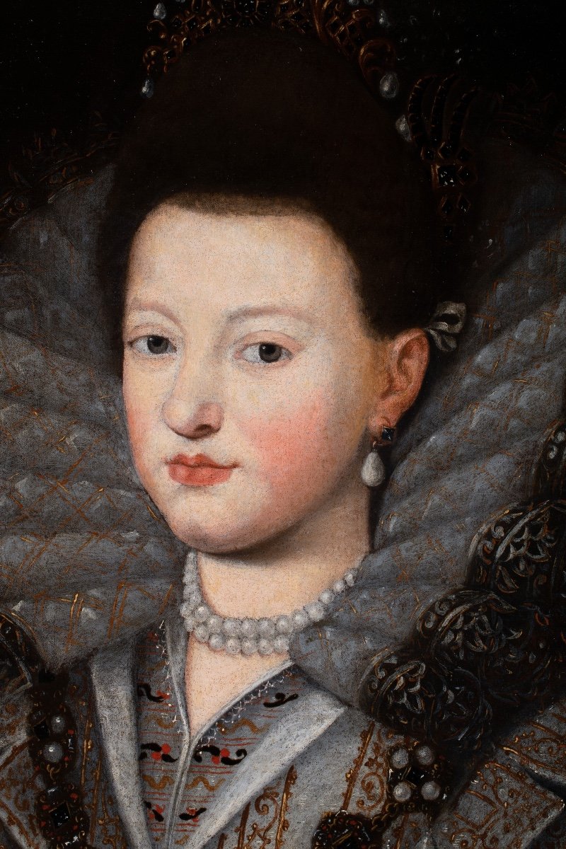 Portrait de Margherita Gonzaga, Duchesse de Lorraine. Ecole de Frans Pourbus le Jeune XVIIème S-photo-2