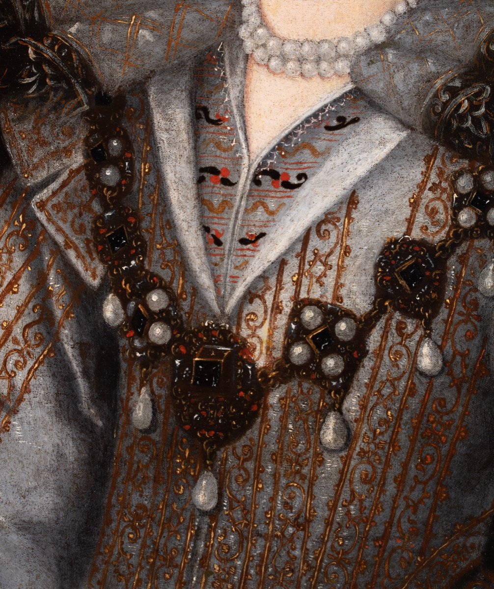 Portrait de Margherita Gonzaga, Duchesse de Lorraine. Ecole de Frans Pourbus le Jeune XVIIème S-photo-3