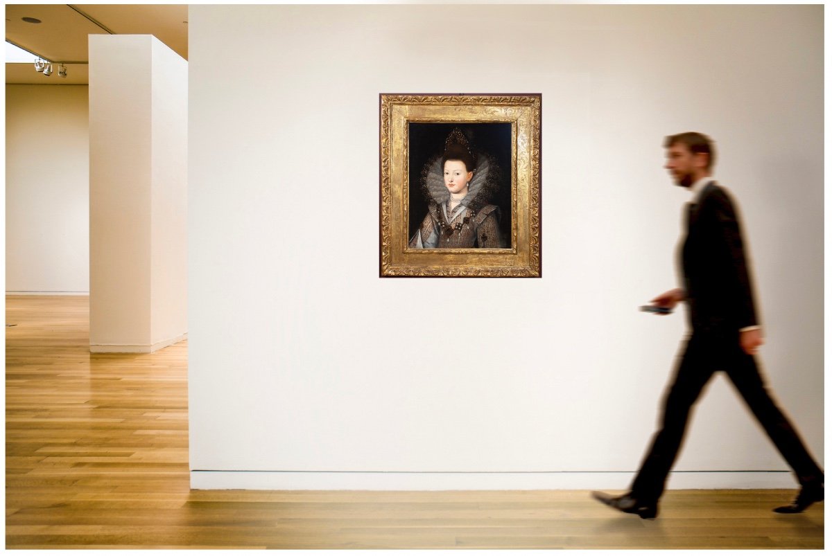 Portrait de Margherita Gonzaga, Duchesse de Lorraine. Ecole de Frans Pourbus le Jeune XVIIème S-photo-1