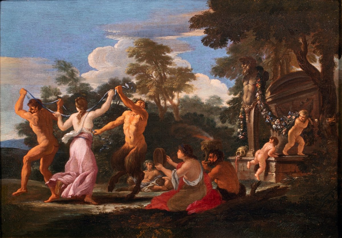 Allegory Of Spring With Bacchic Dance. Filippo Lauri (1623-1694).-photo-4