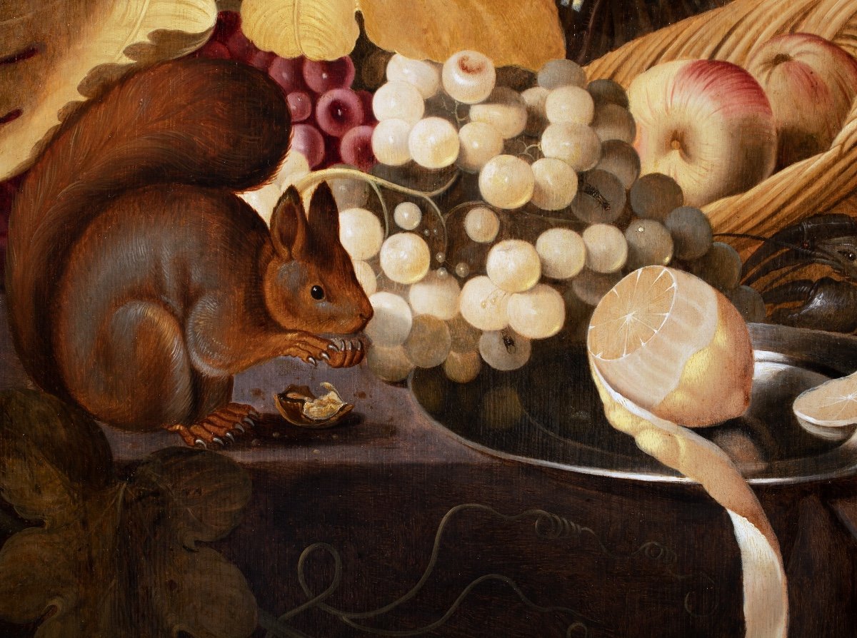 Nature morte aux fleurs, fruits, insectes et écureuil. Jan Baptist Van Fornenburgh (1585-1650)     -photo-2