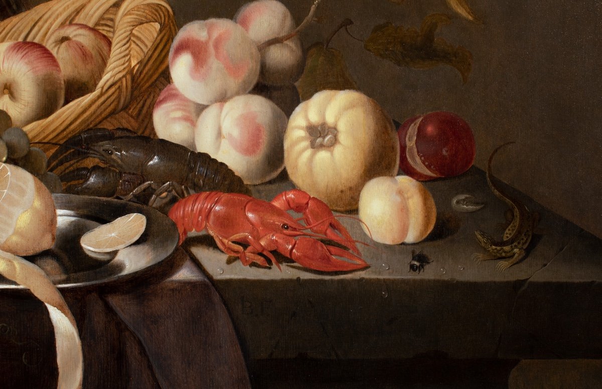 Nature morte aux fleurs, fruits, insectes et écureuil. Jan Baptist Van Fornenburgh (1585-1650)     -photo-3