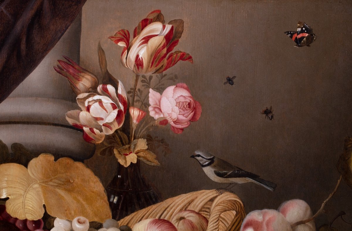 Nature morte aux fleurs, fruits, insectes et écureuil. Jan Baptist Van Fornenburgh (1585-1650)     -photo-4