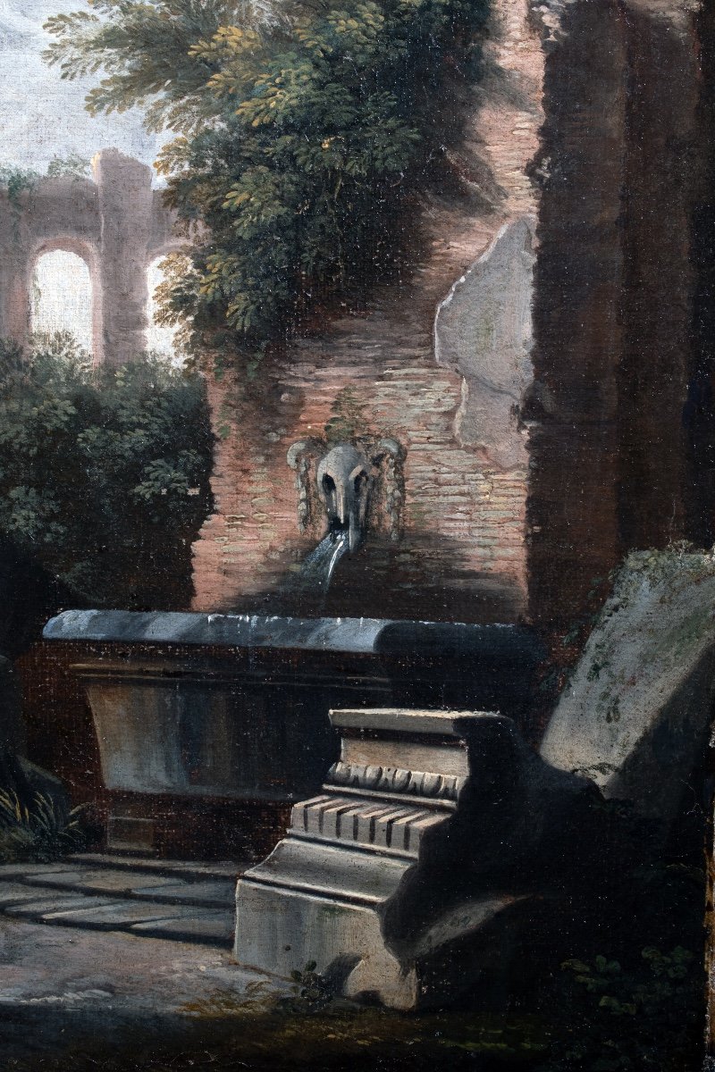 Ruines antiques animées de personnages. Atelier de Giovanni Paolo Panini (1691-1765)-photo-3